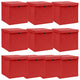 Boîtes de rangement vidaxl avec couvercle 10 pcs 32x32x32 cm tissu blanc