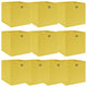 Boîtes de rangement Vidaxl 10 PCS 32x32x32 cm Tissu jaune