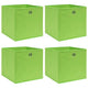 Boîtes de stockage Vidaxl 4 PCS 32x32x32 cm Tissu vert