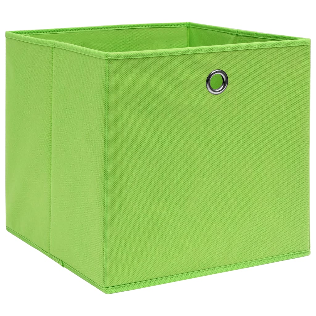 Boîtes de stockage Vidaxl 4 PCS 32x32x32 cm Tissu vert