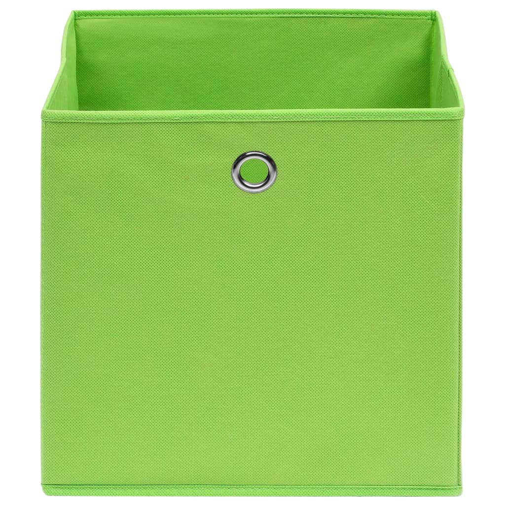 Boîtes de stockage Vidaxl 4 PCS 32x32x32 cm Tissu vert