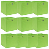 Boîtes de stockage Vidaxl 10 PCS 32x32x32 cm Tissu vert - afbeelding 1