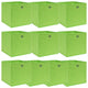 Boîtes de stockage Vidaxl 10 PCS 32x32x32 cm Tissu vert