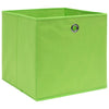 Boîtes de stockage Vidaxl 10 PCS 32x32x32 cm Tissu vert