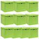 Boîtes de stockage Vidaxl avec couvercle 10 PCS 32x32x32 cm Fabric pourpre