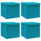 Boîtes de rangement vidaxl avec couvercle 4 pcs 32x32x32 cm tissu bébé bleu