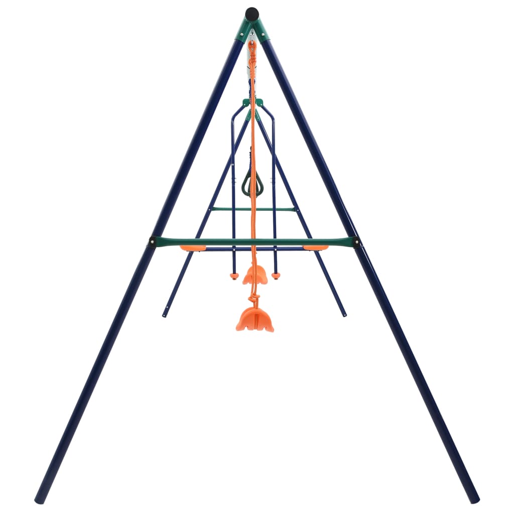 Ensemble de swing Vidaxl avec anneaux de gymnastique et 4 sièges d'acier