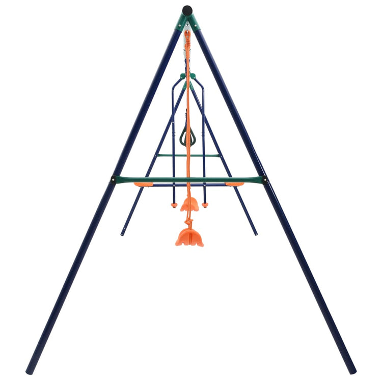 Ensemble de swing Vidaxl avec anneaux de gymnastique et 4 sièges d'acier
