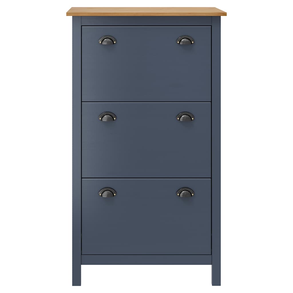 Vidaxl Shoe Cabinet Hill 72x35x124 cm Pine Solid Grey