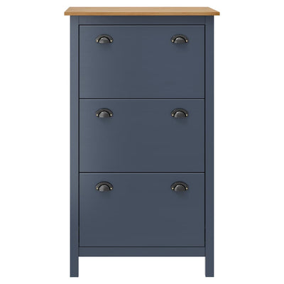 Vidaxl Shoe Cabinet Hill 72x35x124 cm Pine Solid Grey