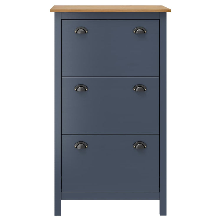 Vidaxl Shoe Cabinet Hill 72x35x124 cm Pine Solid Grey