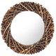 Miroir mural vidaxl autour de 60 cm de bois de teck