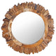 Miroir mural vidaxl autour de 60 cm de bois de teck