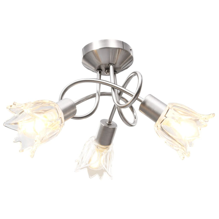 Vidaxl Plafond Lampe avec des capuchons en verre en verre 3XE14 transparents