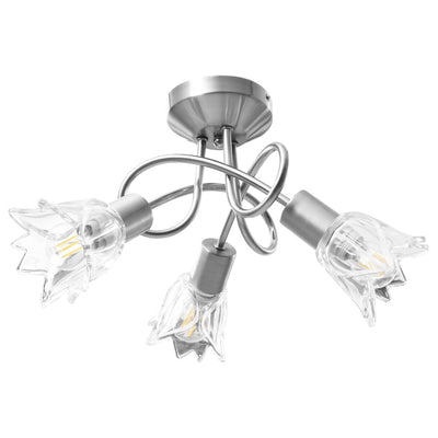 Vidaxl Plafond Lampe avec des capuchons en verre en verre 3XE14 transparents