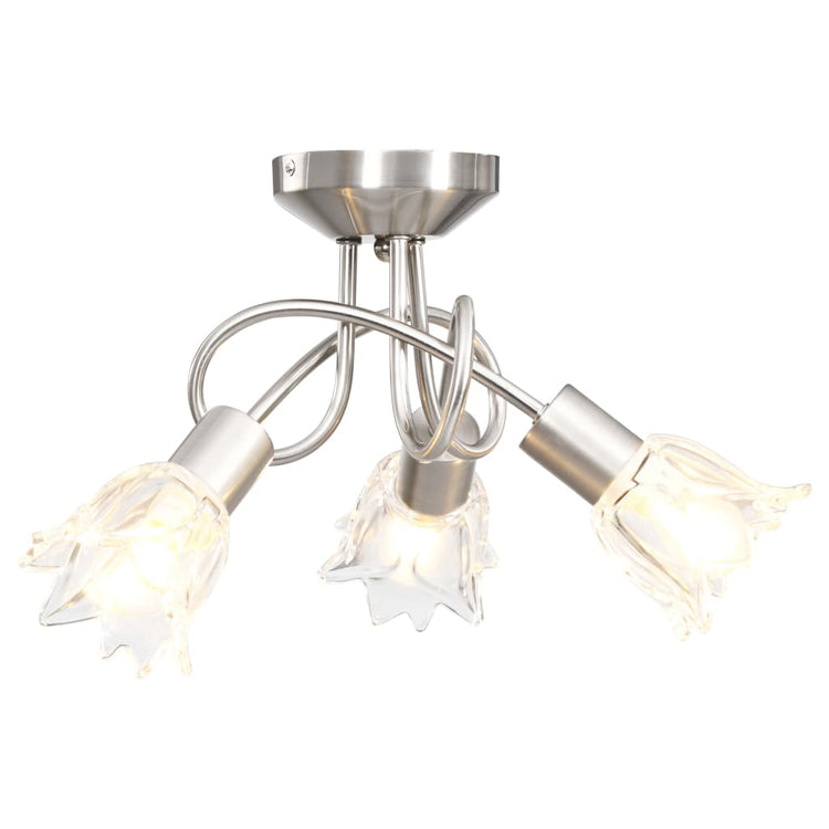 Vidaxl Plafond Lampe avec des capuchons en verre en verre 3XE14 transparents