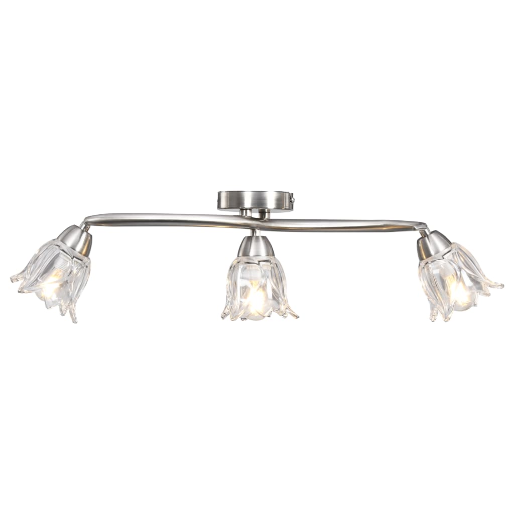 Vidaxl Plafond Lampe avec des capuchons en verre en verre 3XE14 transparents