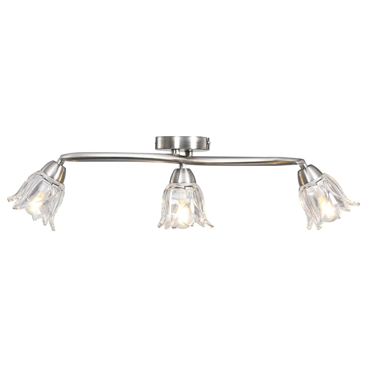 Vidaxl Plafond Lampe avec des capuchons en verre en verre 3XE14 transparents