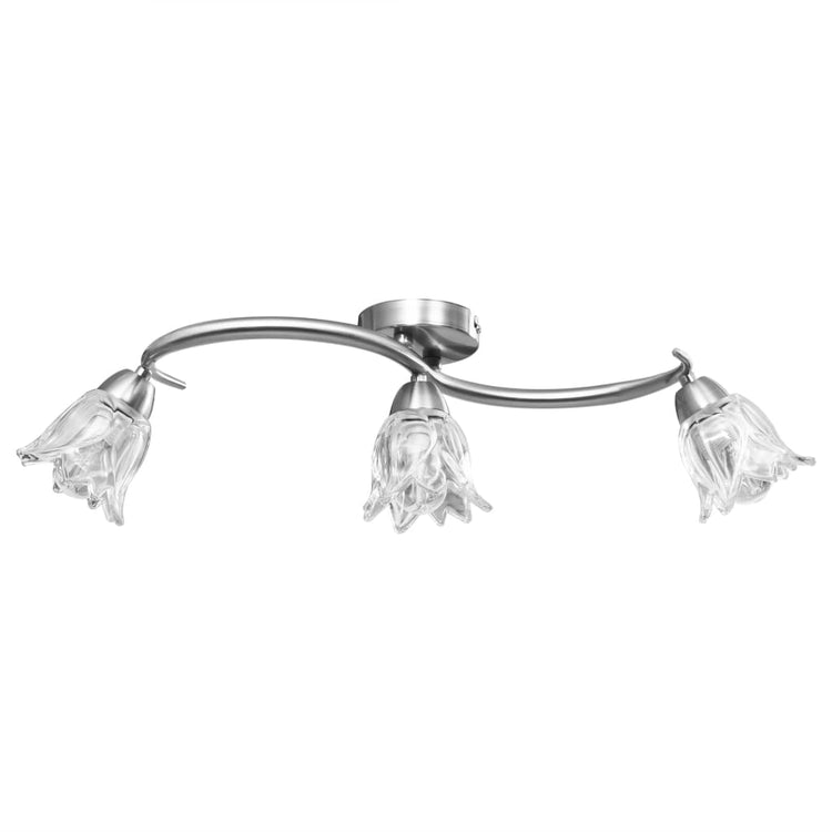 Vidaxl Plafond Lampe avec des capuchons en verre en verre 3XE14 transparents