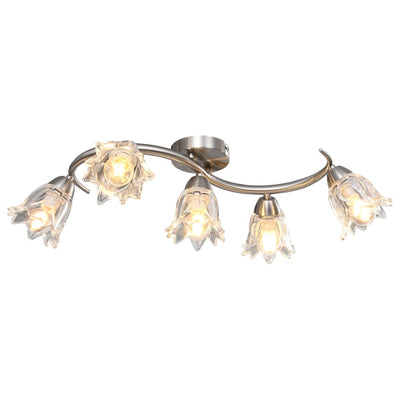 Vidaxl Plafond Lampe avec des capuchons en forme de tulipe en verre 5xe14 transparent