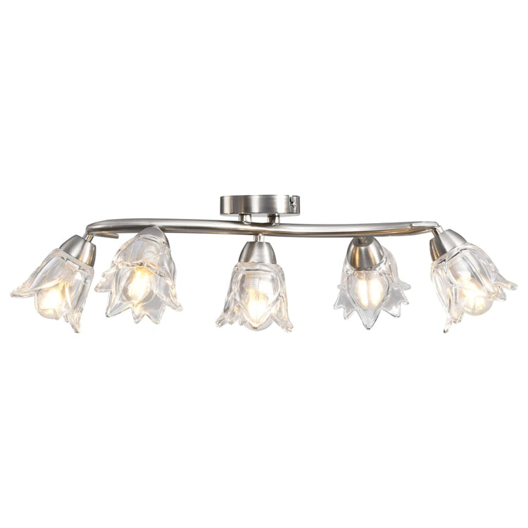 Vidaxl Plafond Lampe avec des capuchons en forme de tulipe en verre 5xe14 transparent