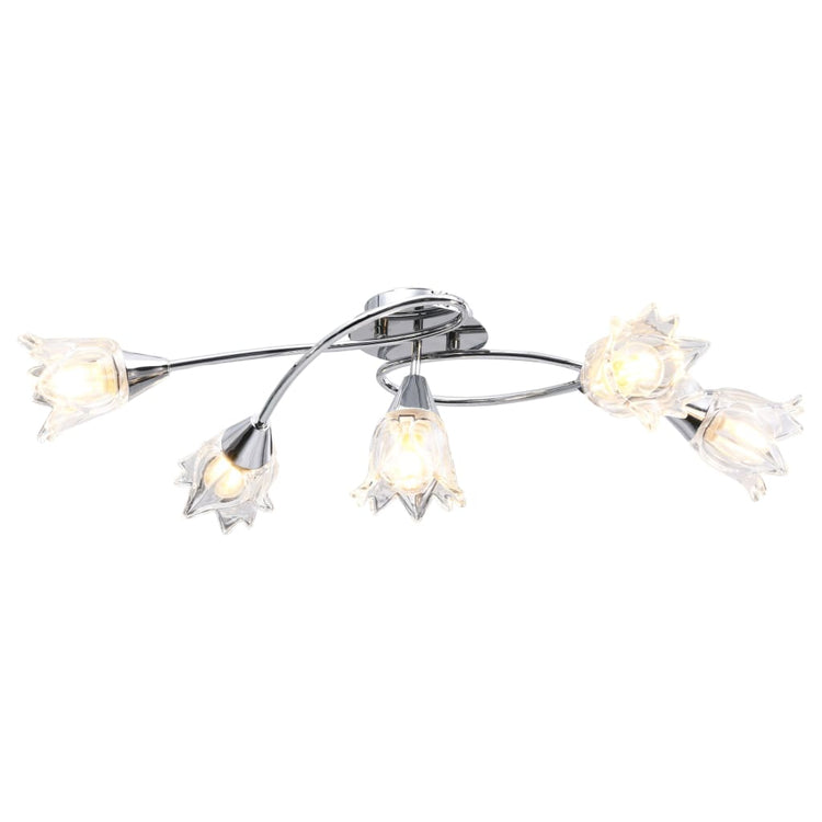 Vidaxl Plafond Lampe avec des capuchons en forme de tulipe en verre 5xe14 transparent