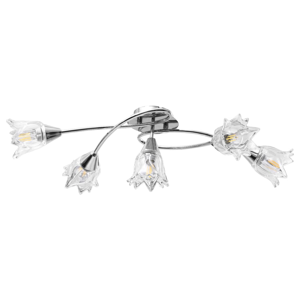 Vidaxl Plafond Lampe avec des capuchons en forme de tulipe en verre 5xe14 transparent
