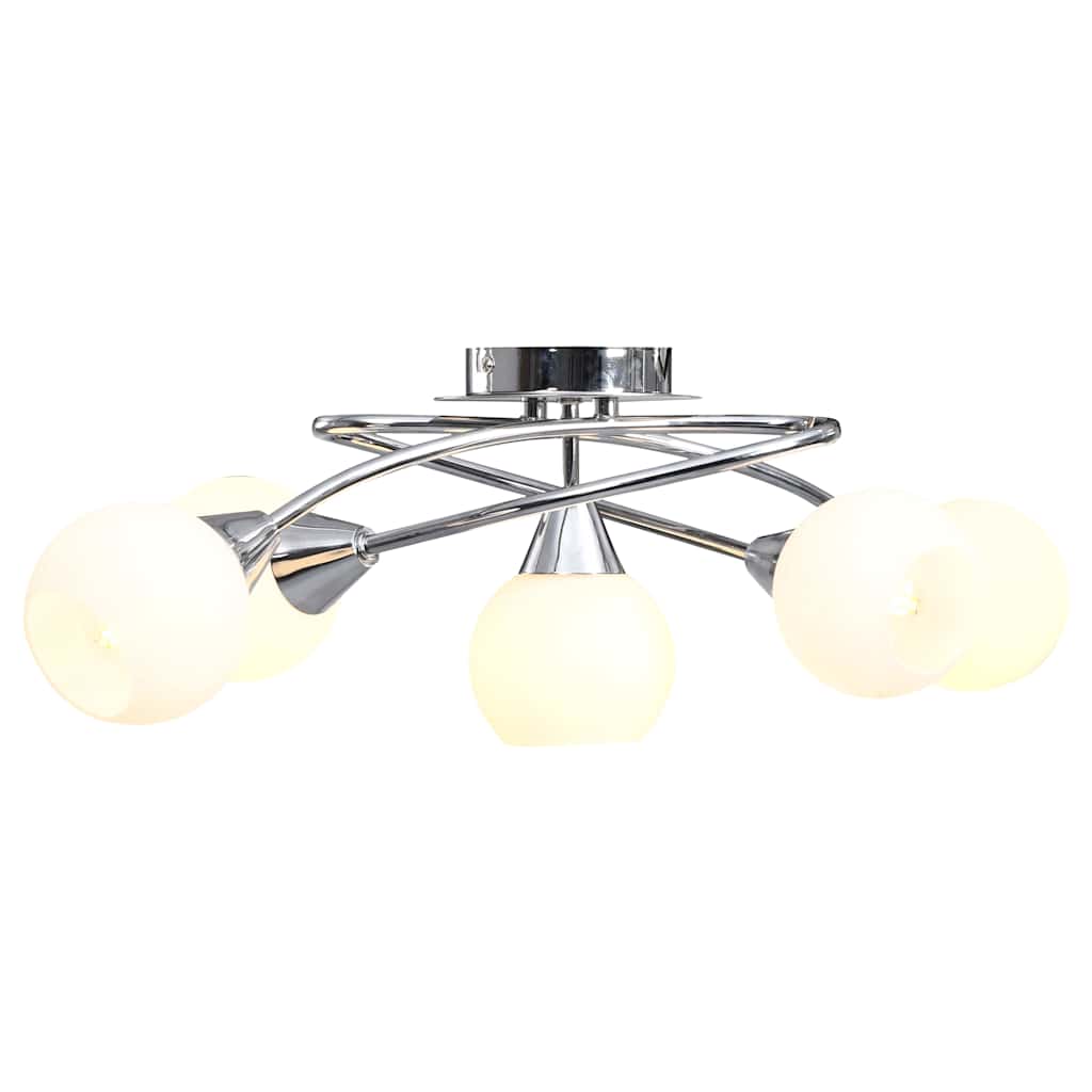 Vidaxl plafond avec des capuchons sphériques en céramique pour 5xe14 blanc