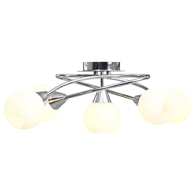 Vidaxl plafond avec des capuchons sphériques en céramique pour 5xe14 blanc