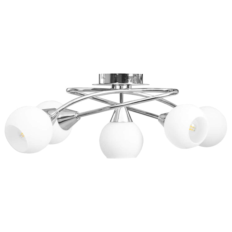 Vidaxl plafond avec des capuchons sphériques en céramique pour 5xe14 blanc