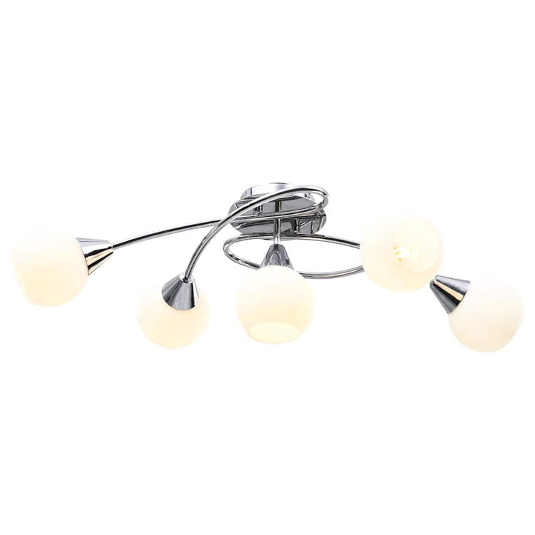 Vidaxl plafond avec des capuchons sphériques en céramique pour 5xe14 blanc