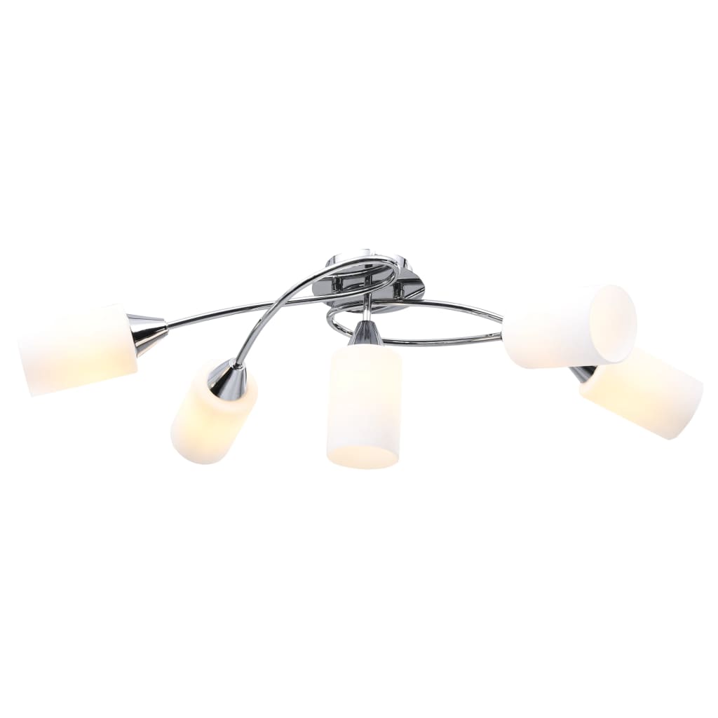 Vidaxl Plafond lampe avec capuchons cylindriques en céramique 5xe14 blanc