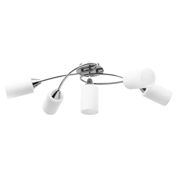 Vidaxl Plafond lampe avec capuchons cylindriques en céramique 5xe14 blanc