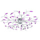 Vidaxl Plafond lampe avec des bras de feuille de cristal acrylique pour 5xe14 violet