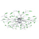 Vidaxl Plafond lampe avec des bras à feuilles cristallines acryliques pour 5xe14 vert