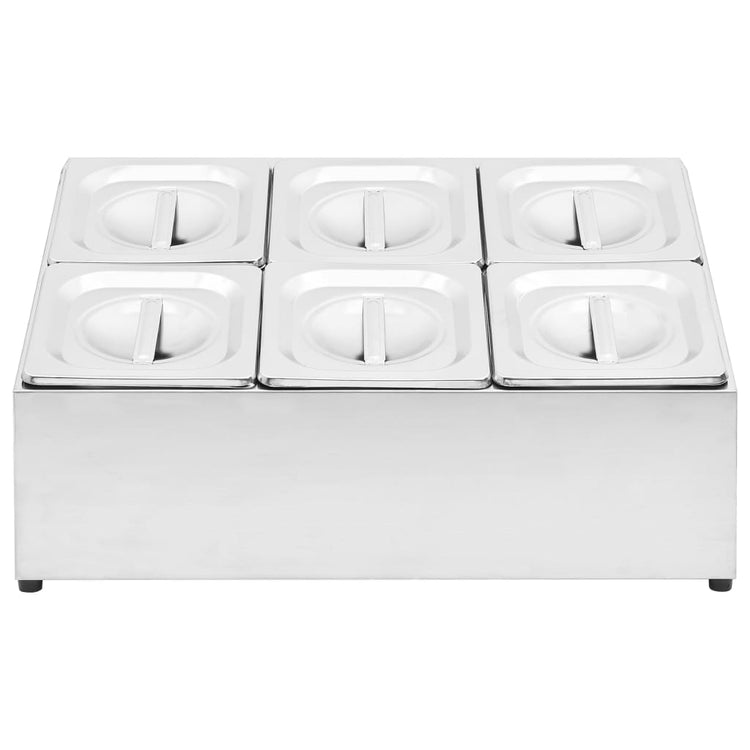 Vidaxl Gastronorm Baking Support avec 6 GN 1 6 Bakken en acier inoxydable
