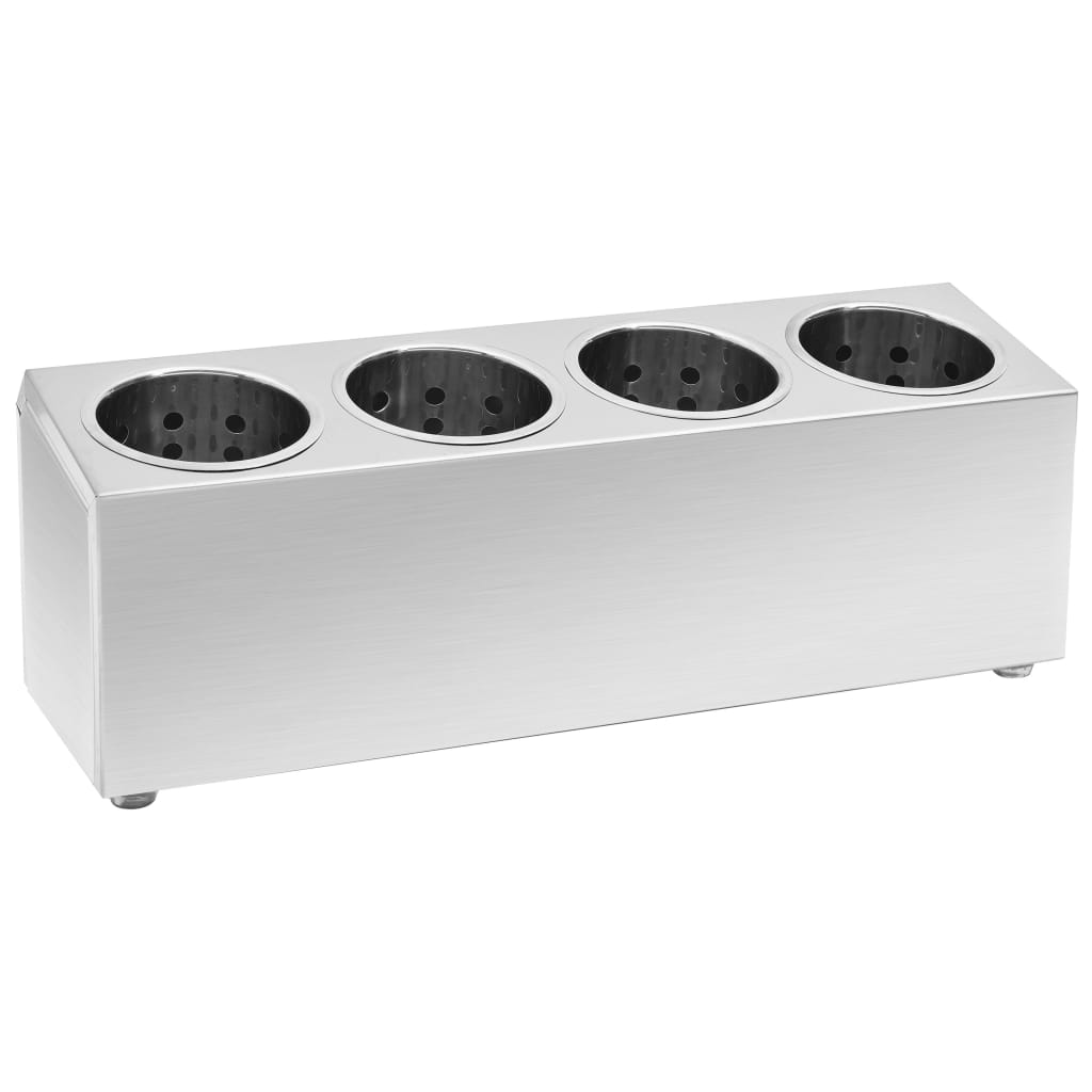 Porte-couple vidaxl 4 compartiments en acier inoxydable rectangulaire