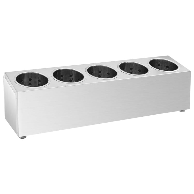 Haut de couverts Vidaxl 5 compartiments en acier inoxydable rectangulaire