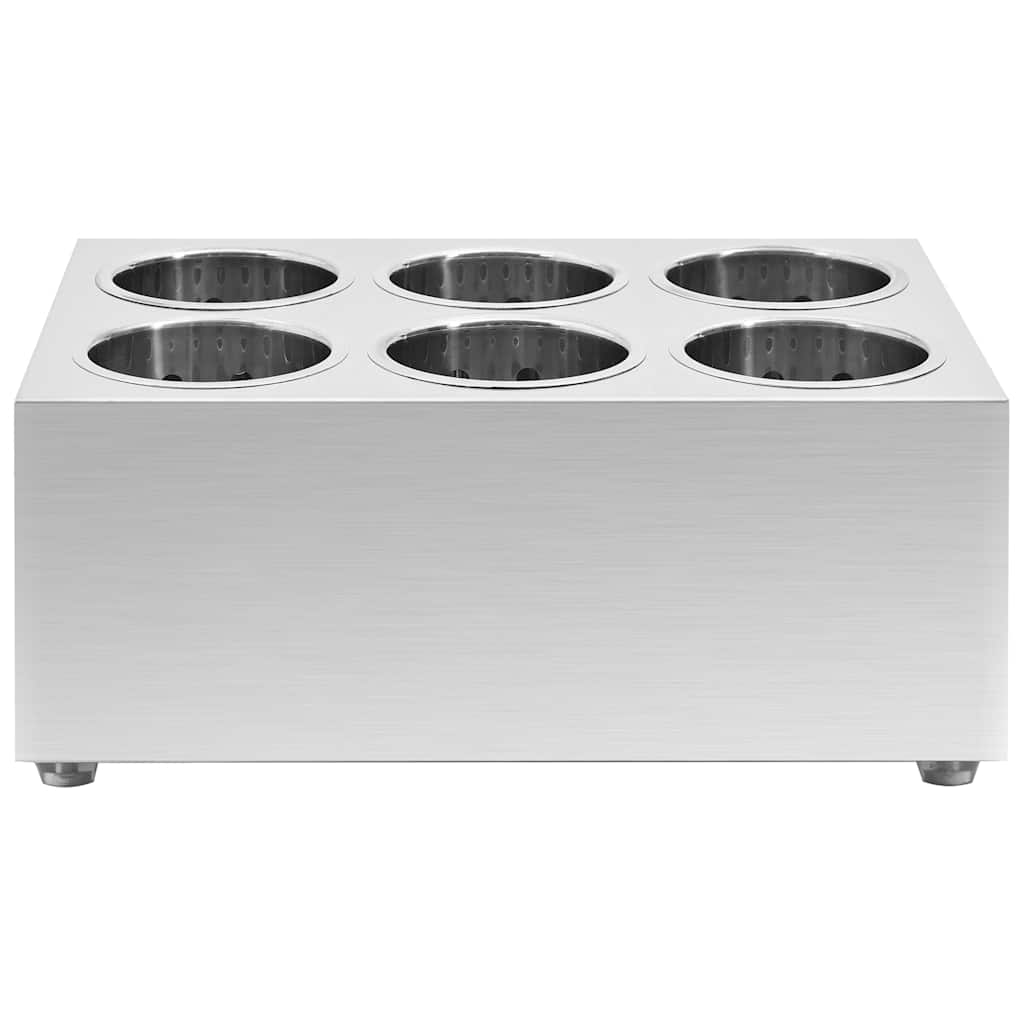Haut de couverts vidaxl 6 compartiments carrés en acier inoxydable