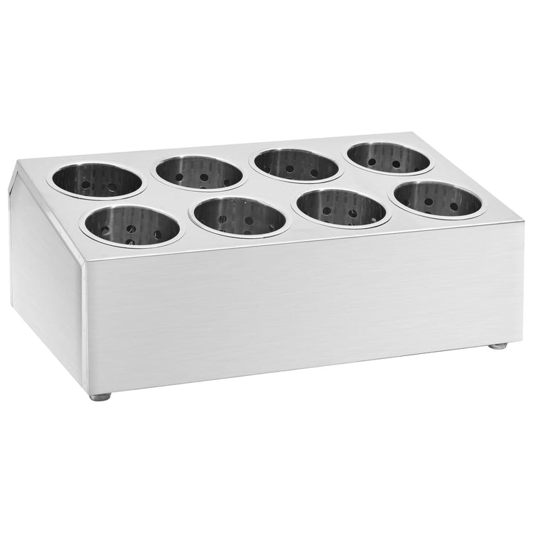 Haut de couverts Vidaxl 8 compartiments en acier inoxydable rectangulaire