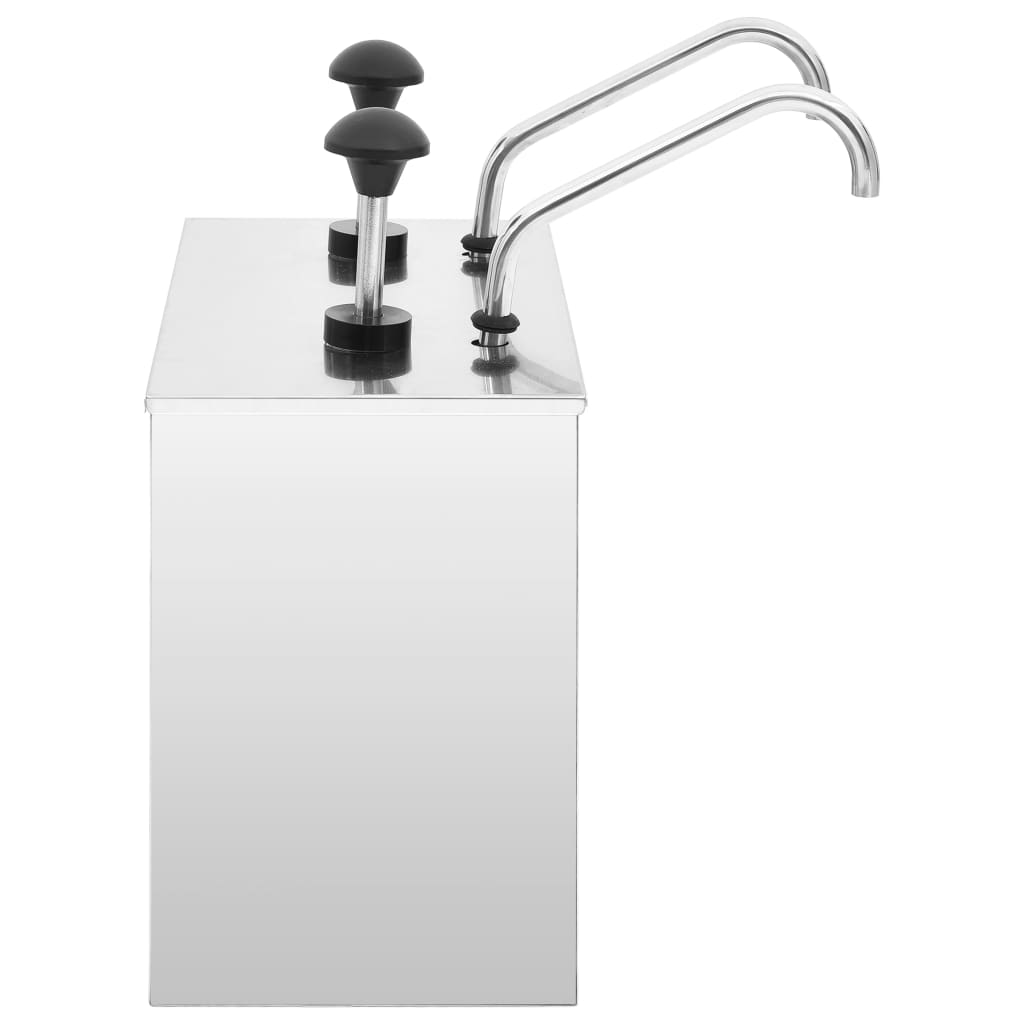 Dispensateur de sauce vidaxl 2x3,5 l en acier inoxydable