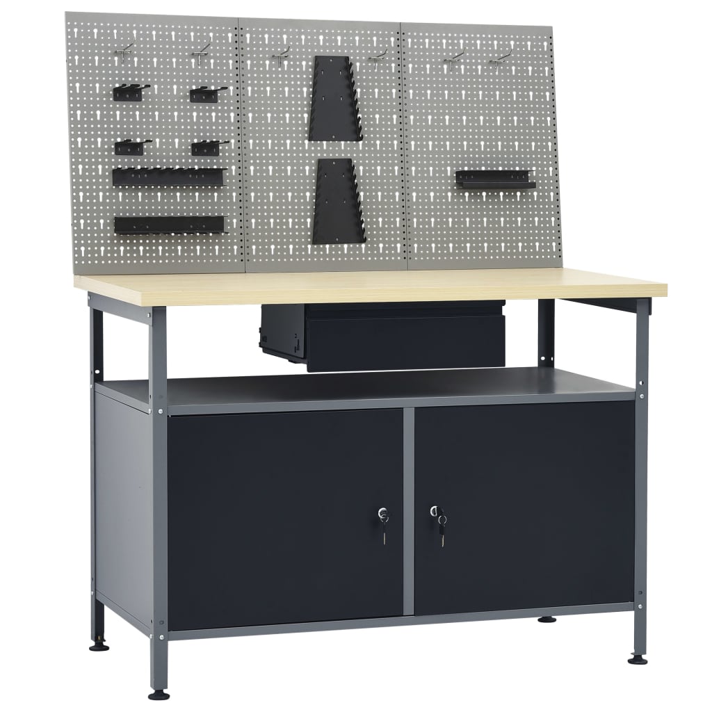 Vidaxl Workbench avec trois panneaux muraux