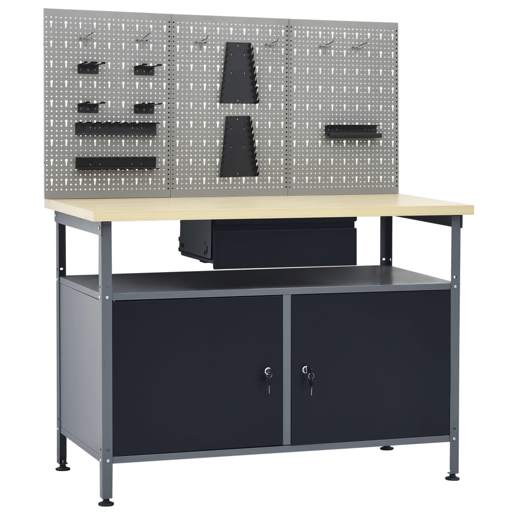 Vidaxl Workbench avec trois panneaux muraux