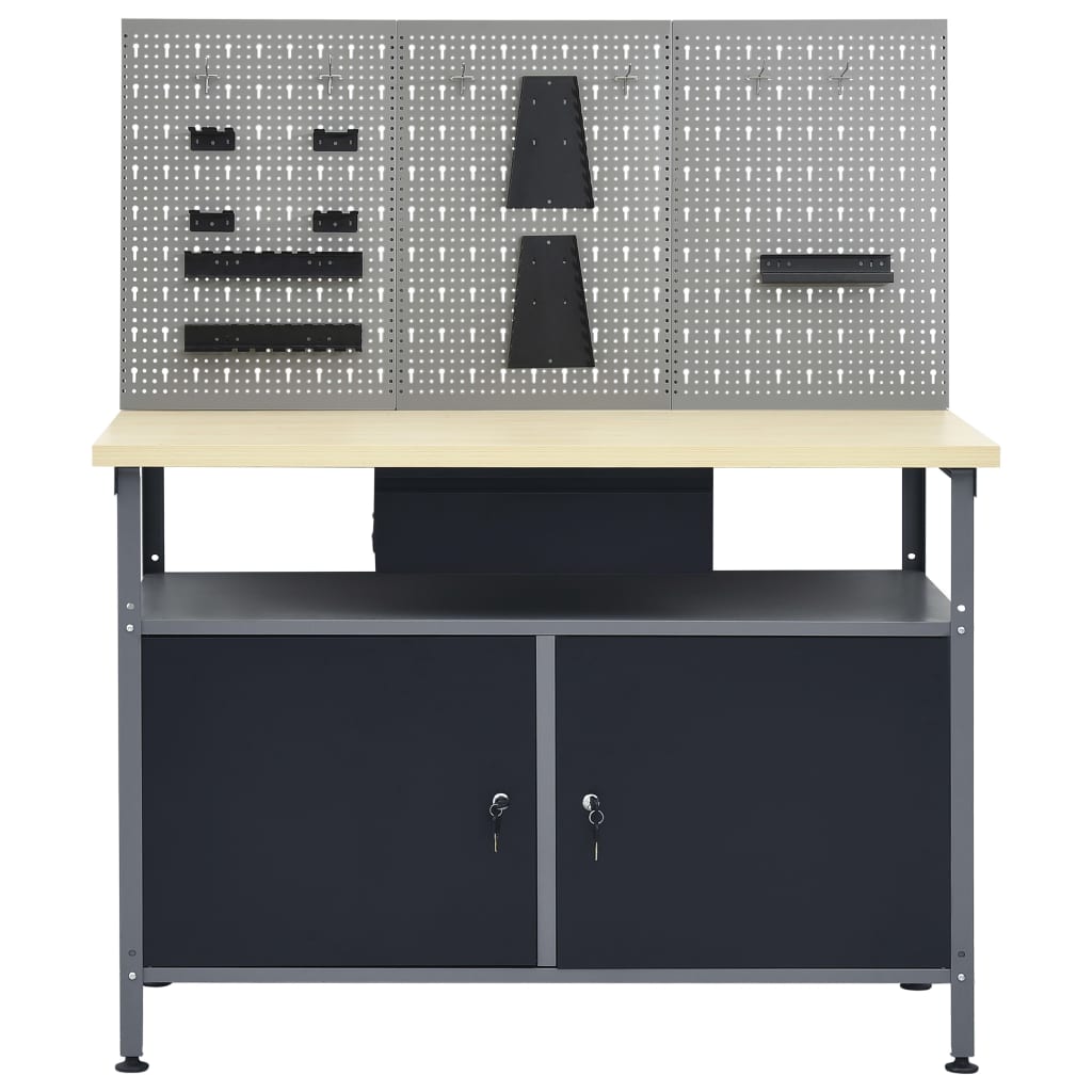 Vidaxl Workbench avec trois panneaux muraux