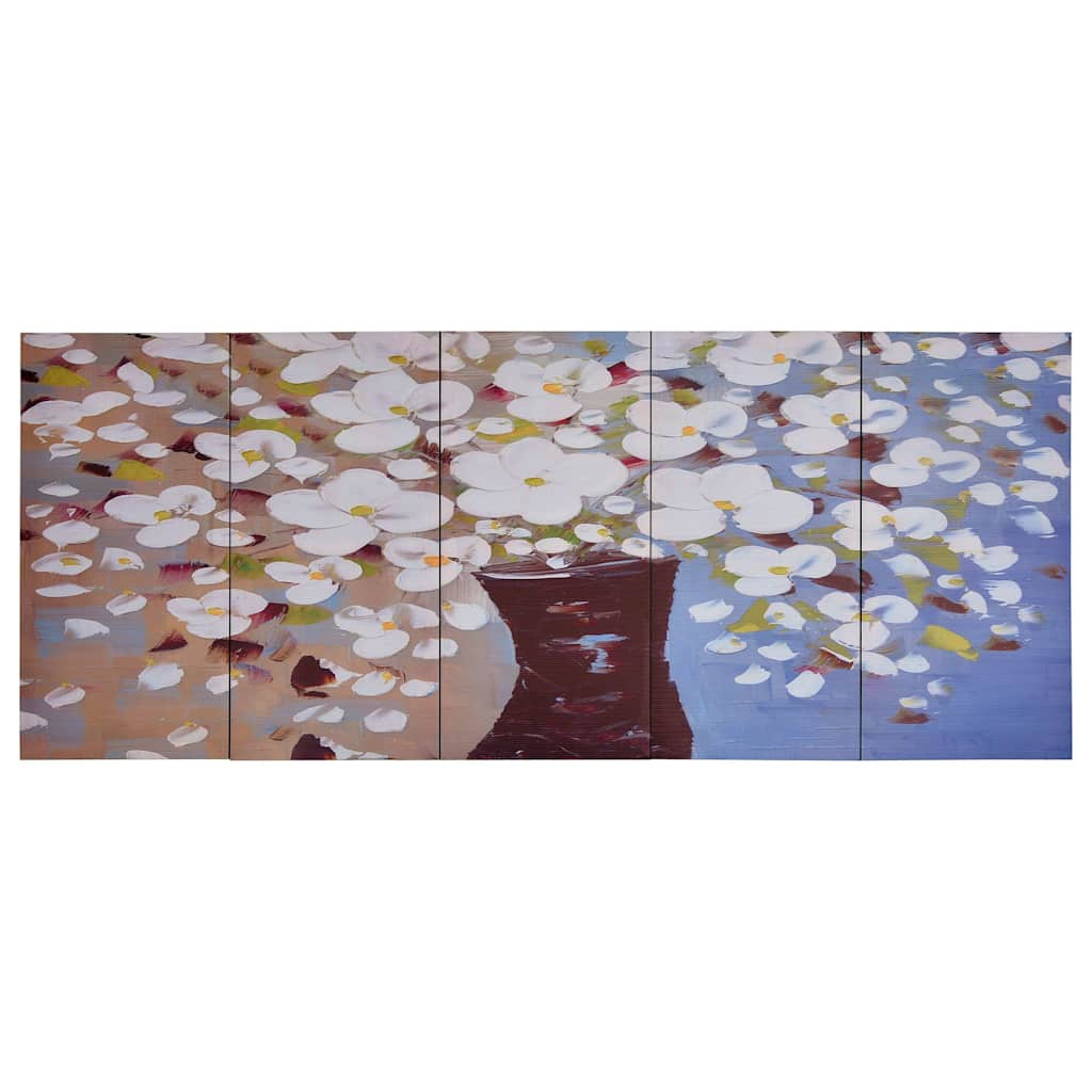 Vidaxl Wall Print Set Flowers dans Vase 150x60 cm Canvas Multi -colored