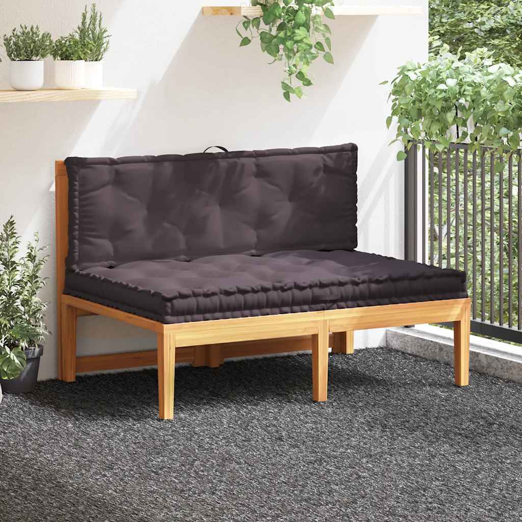 Coussins de plancher de palette vidaxl 2 anthracite en coton ston