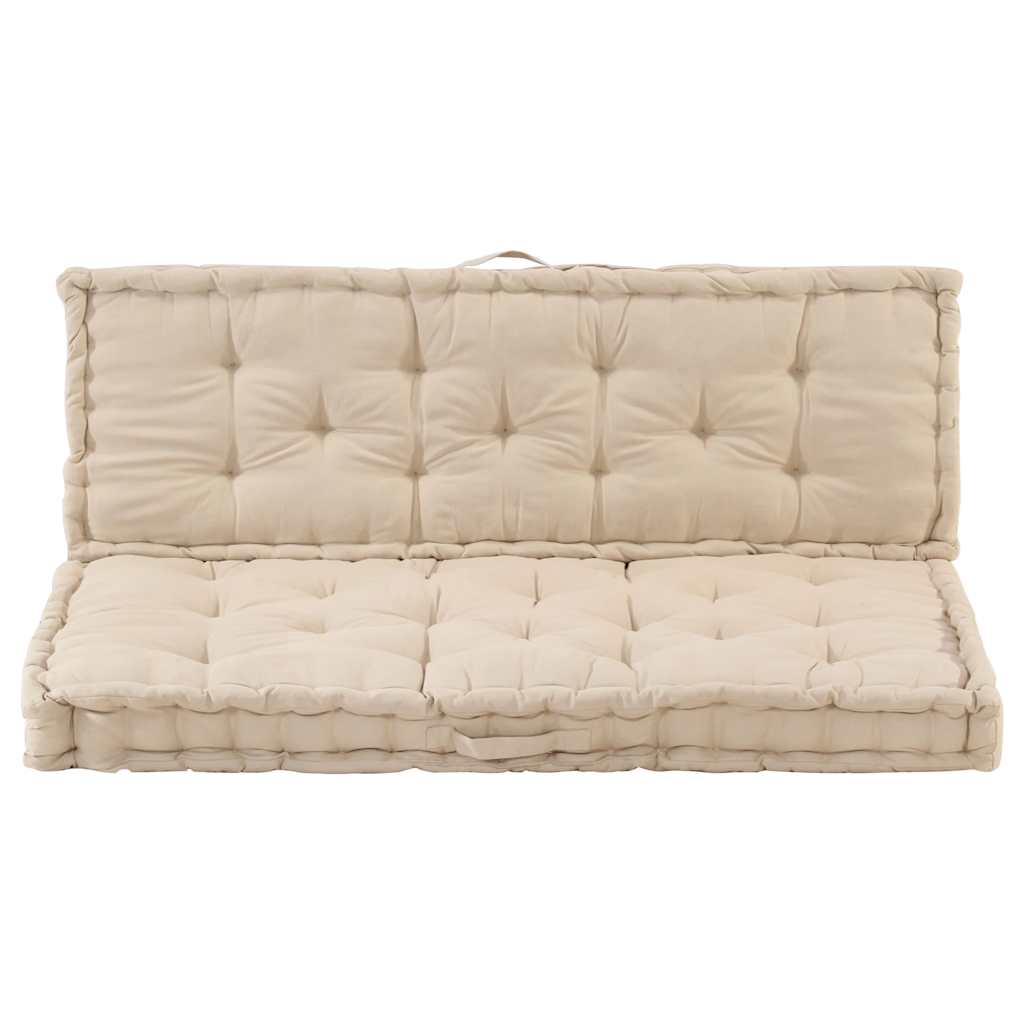 Coussins de plancher de palette vidaxl 2 ste-coton beige