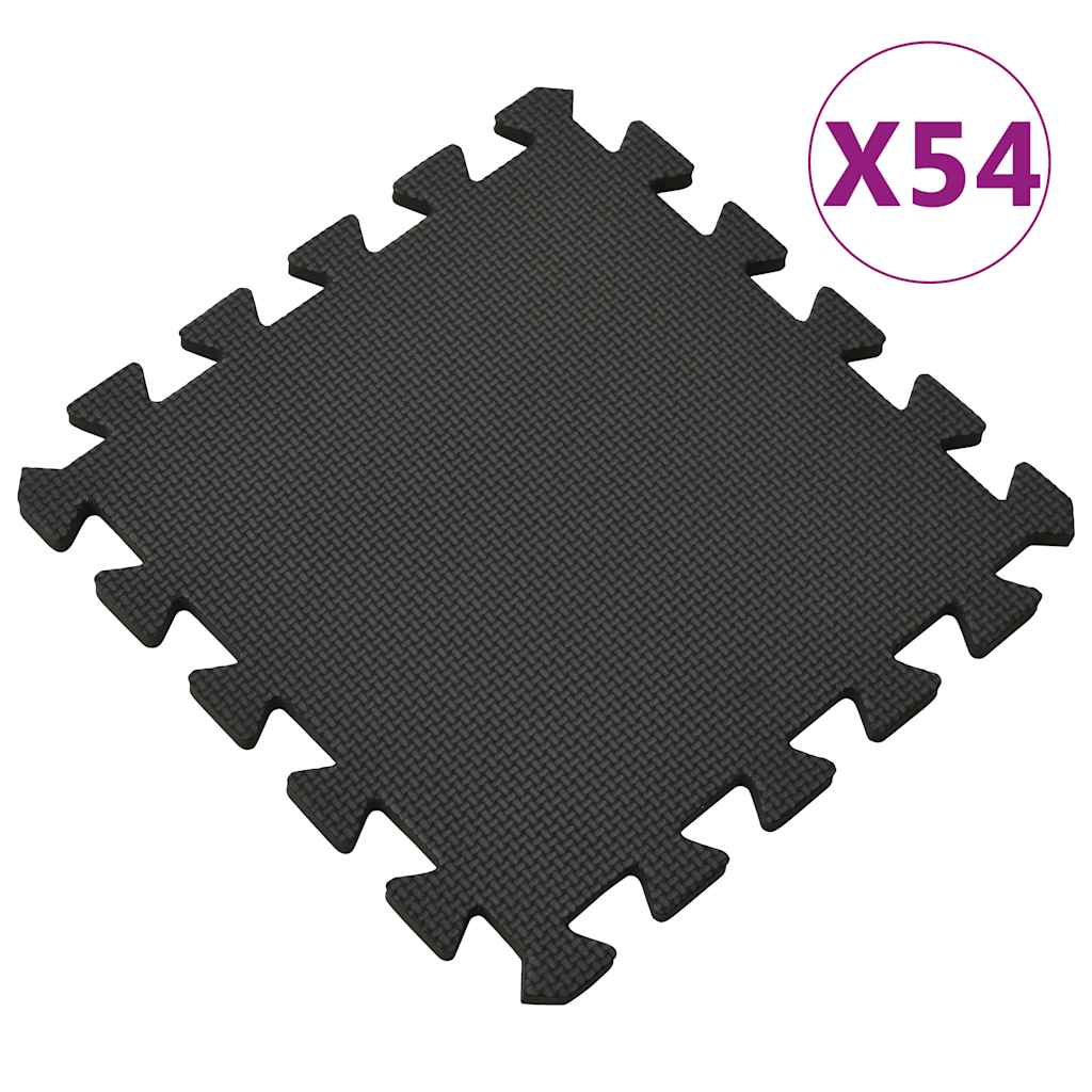 Vidaxl 54x Mat à sol 4,86 ​​㎡ mousse Eva noire