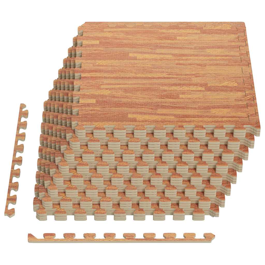 Vidaxl Floor Mats 24 ST 8.64 ㎡ EVA MOS MODE WOOD GRAIN PRINT