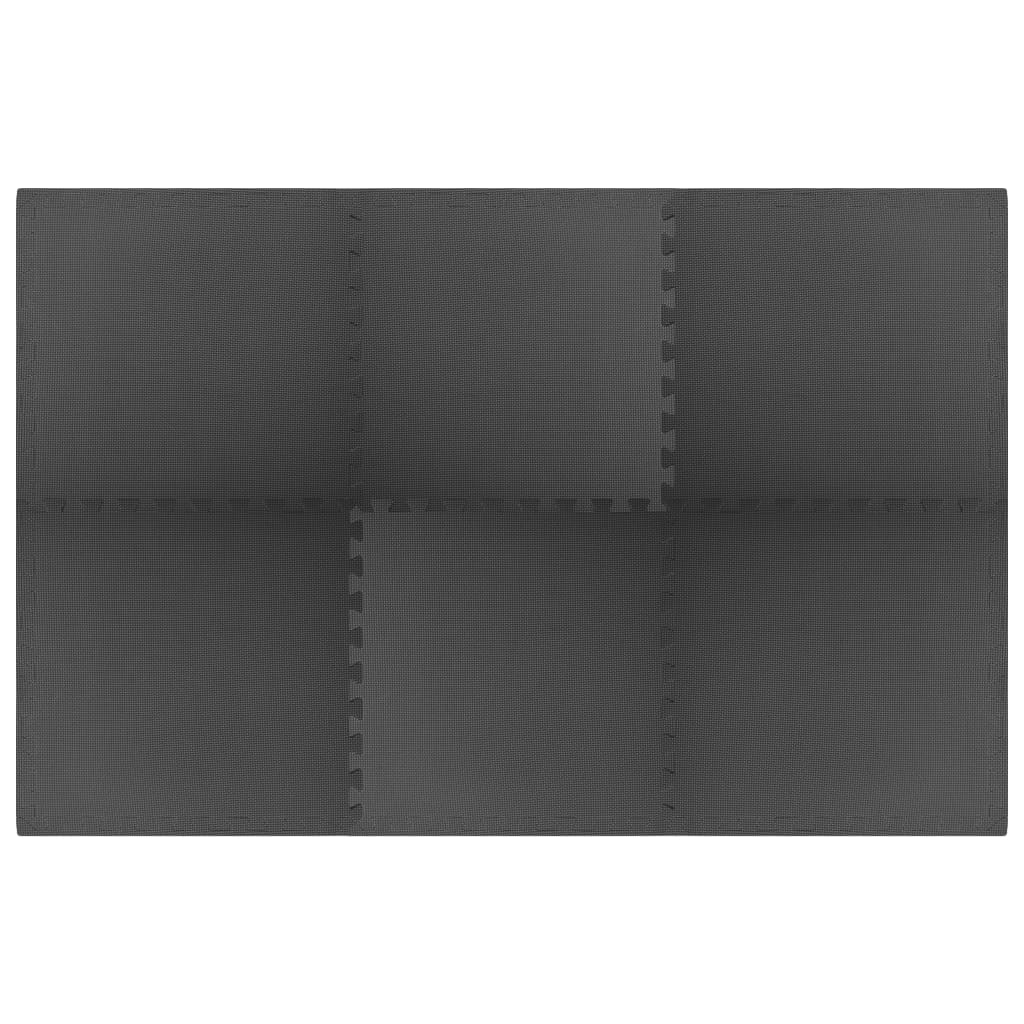 Vidaxl Floor Mats 6 ST 2.16 ㎡ Eva mousse noire